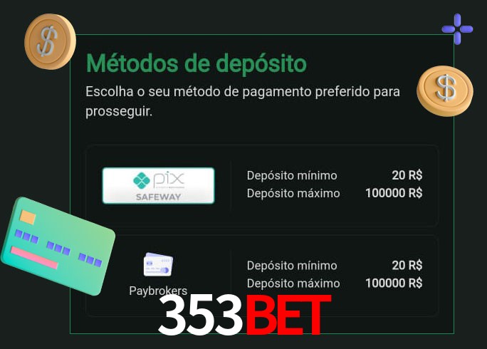 O cassino 353Bet oferece uma grande variedade de métodos de pagamento